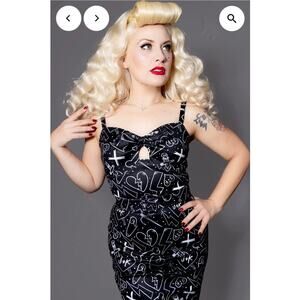 Jessica Louise Katakomb Collection Peep Show Pencil Dress Size XL NWT